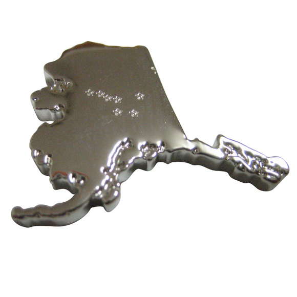 Alaska State Map Shape and Flag Design Magnet - Picture 1 of 2